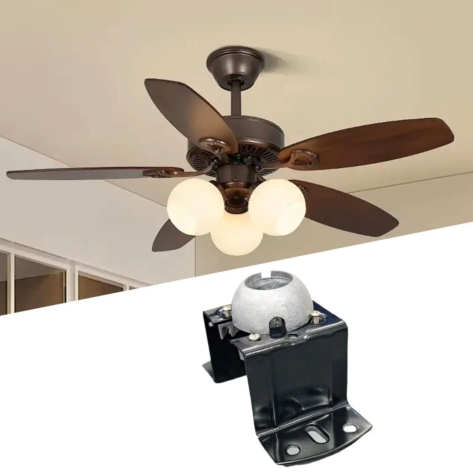 

Ceiling Fan Mounting Bracket Ceiling Fan Parts Stable Installing Tool Mount Racks with Ball Cathedral Canopy Bracket for Home