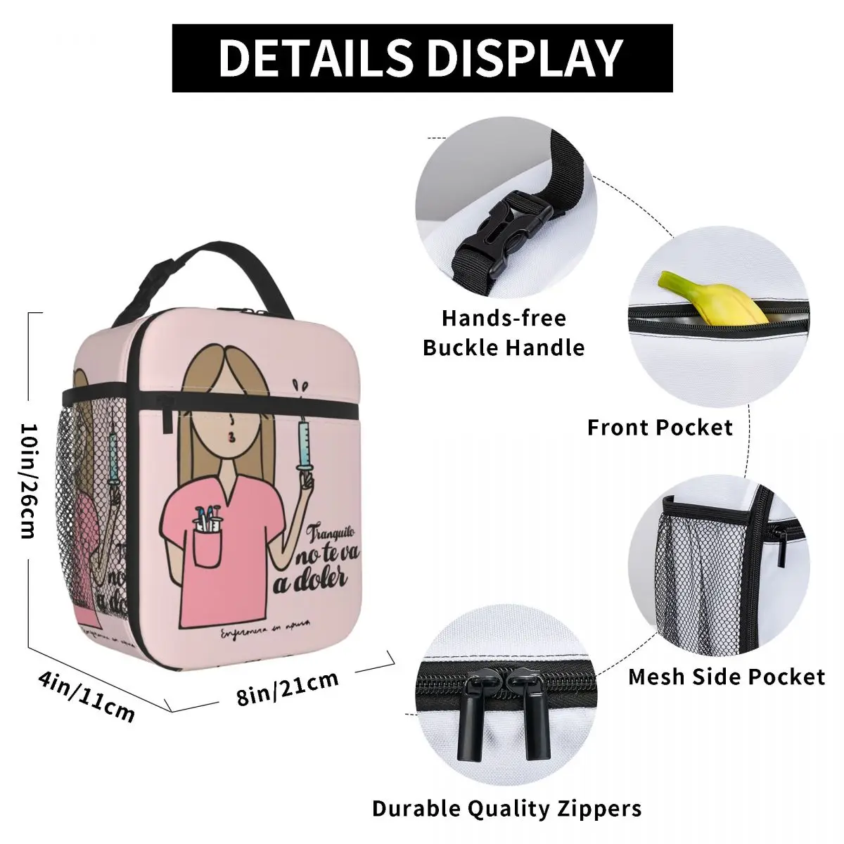 Enfermera En Apuros Doctor Nurse Medical Thermal Insulated Lunch Bags Women Portable Lunch Container Multifunction Food Box