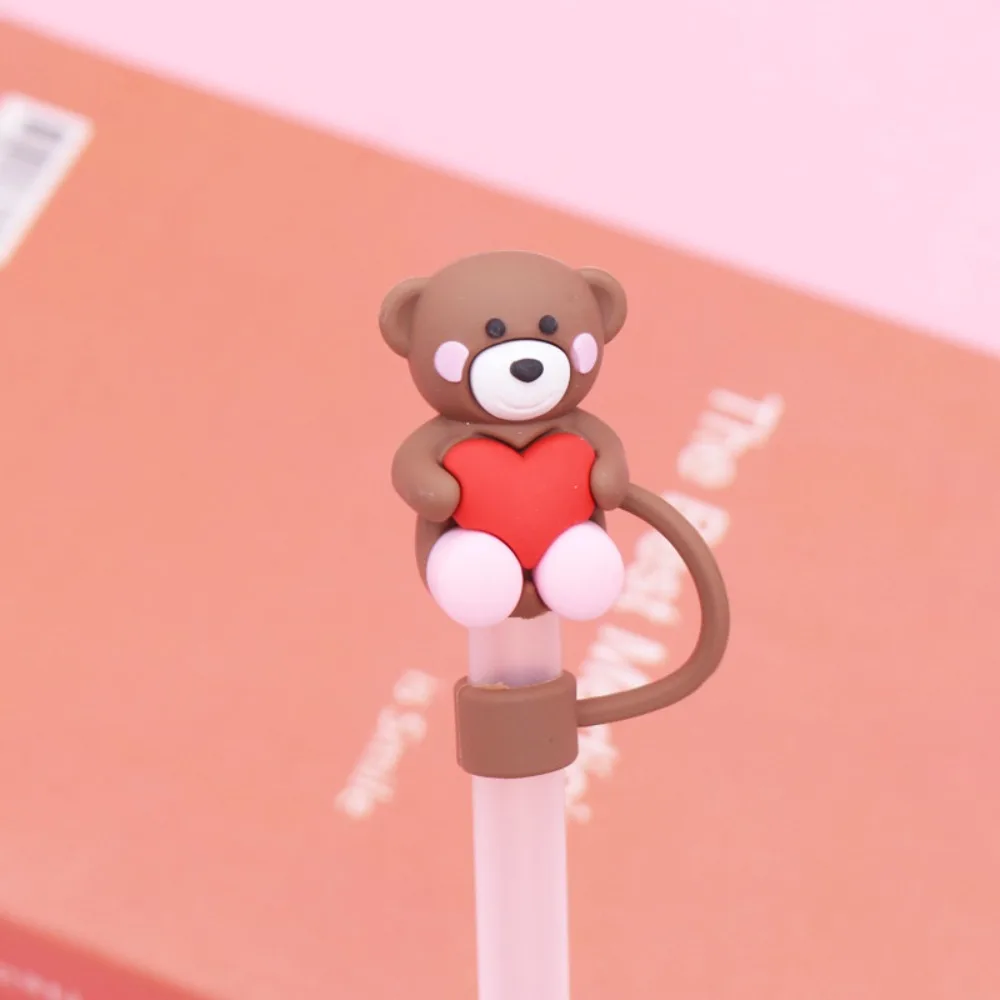 Cartoon Cute Silicone Straw Plug 10mm Dust-proof Straw Tips Cover Drinkware Kitchen Tool Straw Topper Cap Cup Accessories