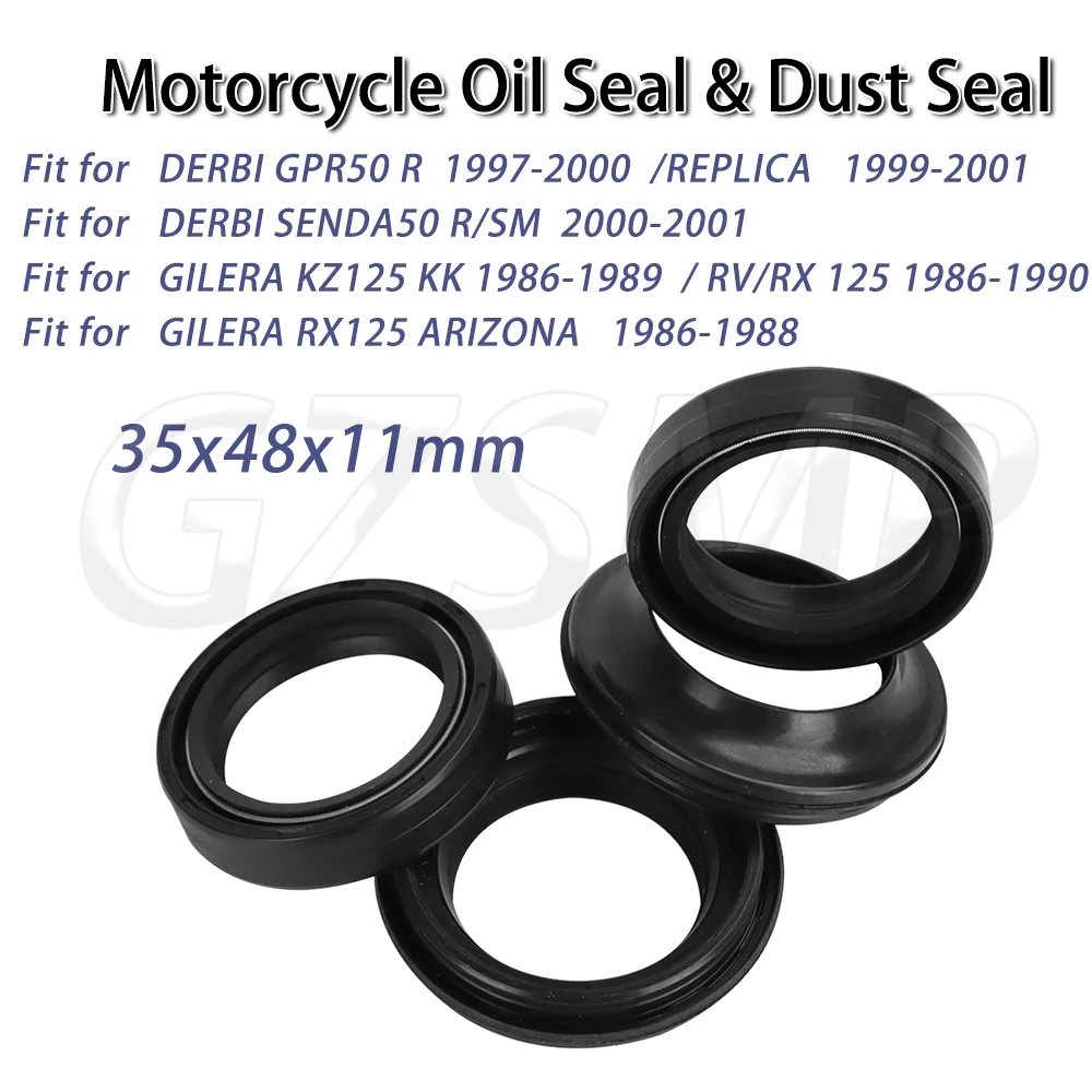 

Motorcycle Oil Seal 35x48x11 Dust Fit for DERBI GPR50 R REPLICA SENDA50 R SM 2000-2001 GILERA KZ125 KK RV125 RX125