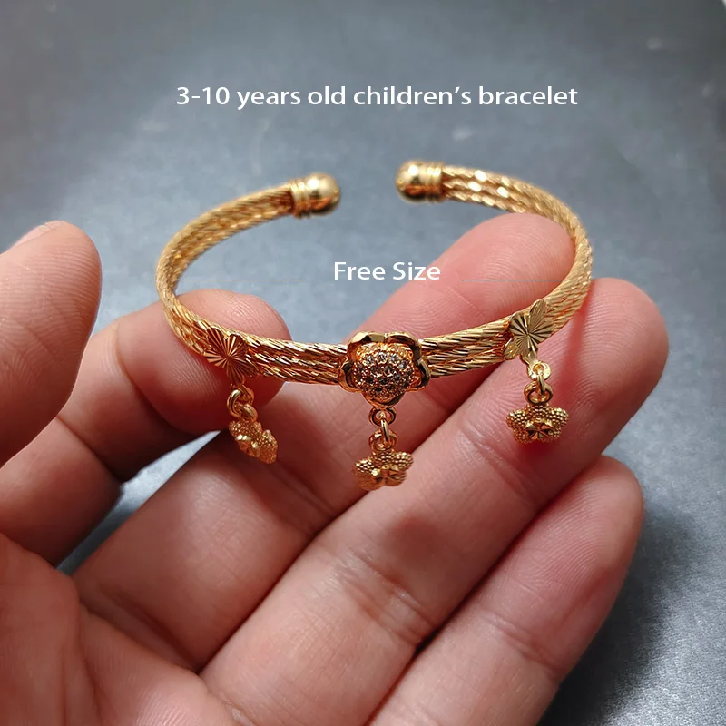 20 Styles Dubai Gold Color Baby Bangles For Kids Baby Promotion Sale Child Birthday Gifts Children'S Bracelets