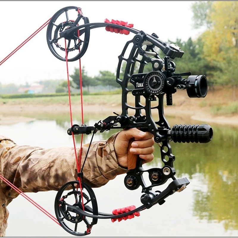 Dual-Purpose Compound Bow 40-70lbs Archery Hunting Compound Bow Steel Ball Bow for Adult Outdoor Hunting Shooting