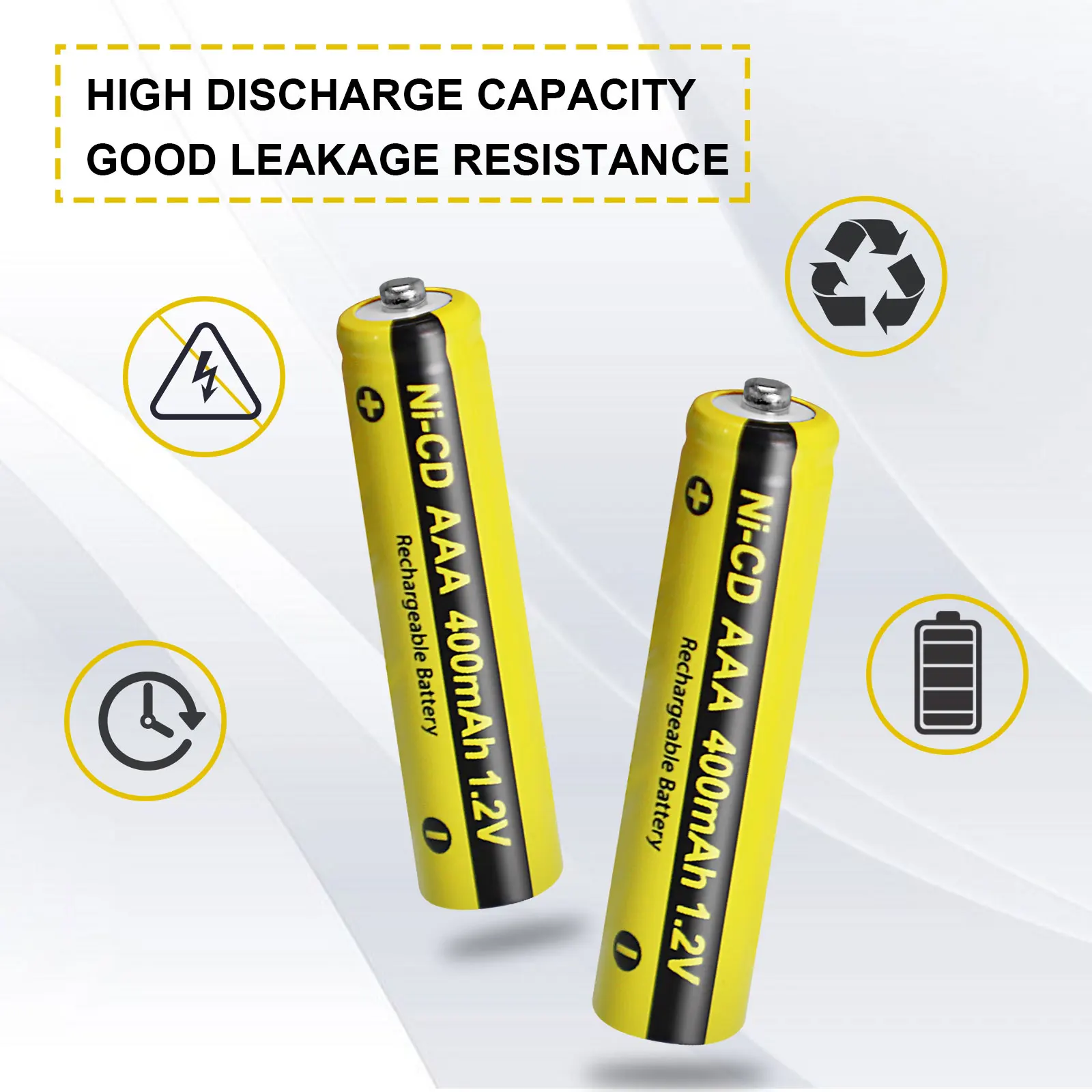 4PCS PKCELL AAA Rechargeable Batteries 1.2V NI-CD AAA 400mAh 3A Button Top Battery for Grass Cutter, Solar Lawn Lamp