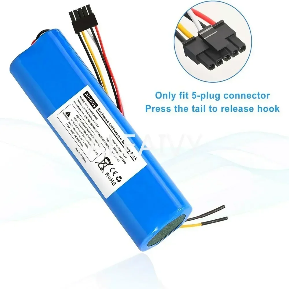CECOTEC-batería de iones de litio de 12800mAh para CONGA 3090 3091 3092 1690 1890 2090, accesorios de repuesto para Robot aspirador de 14,4 voltios