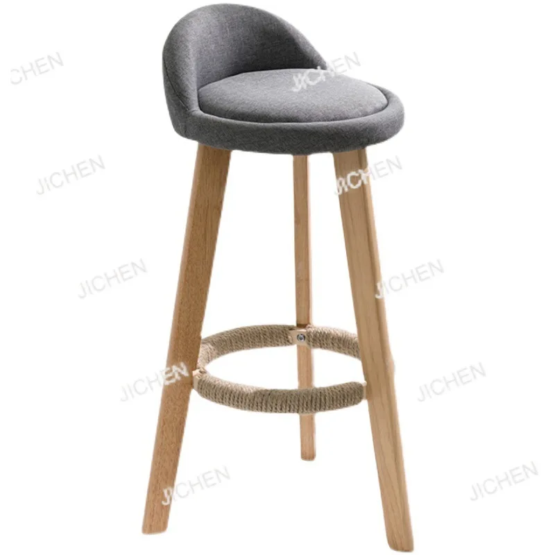 

JC барный стул из цельного дерева, вращающийся высокий стул, бытовой бар, стойка регистрации, высокий стул, модный барный стул