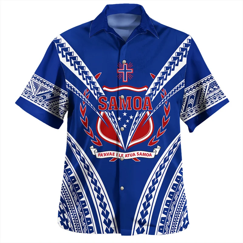 

Harajuku Summer 3D American Samoa Tribal Coat Of Arm Printing Shirts Men Fashion Streetwear Short Shirts Cool SAMOA Top Clothing