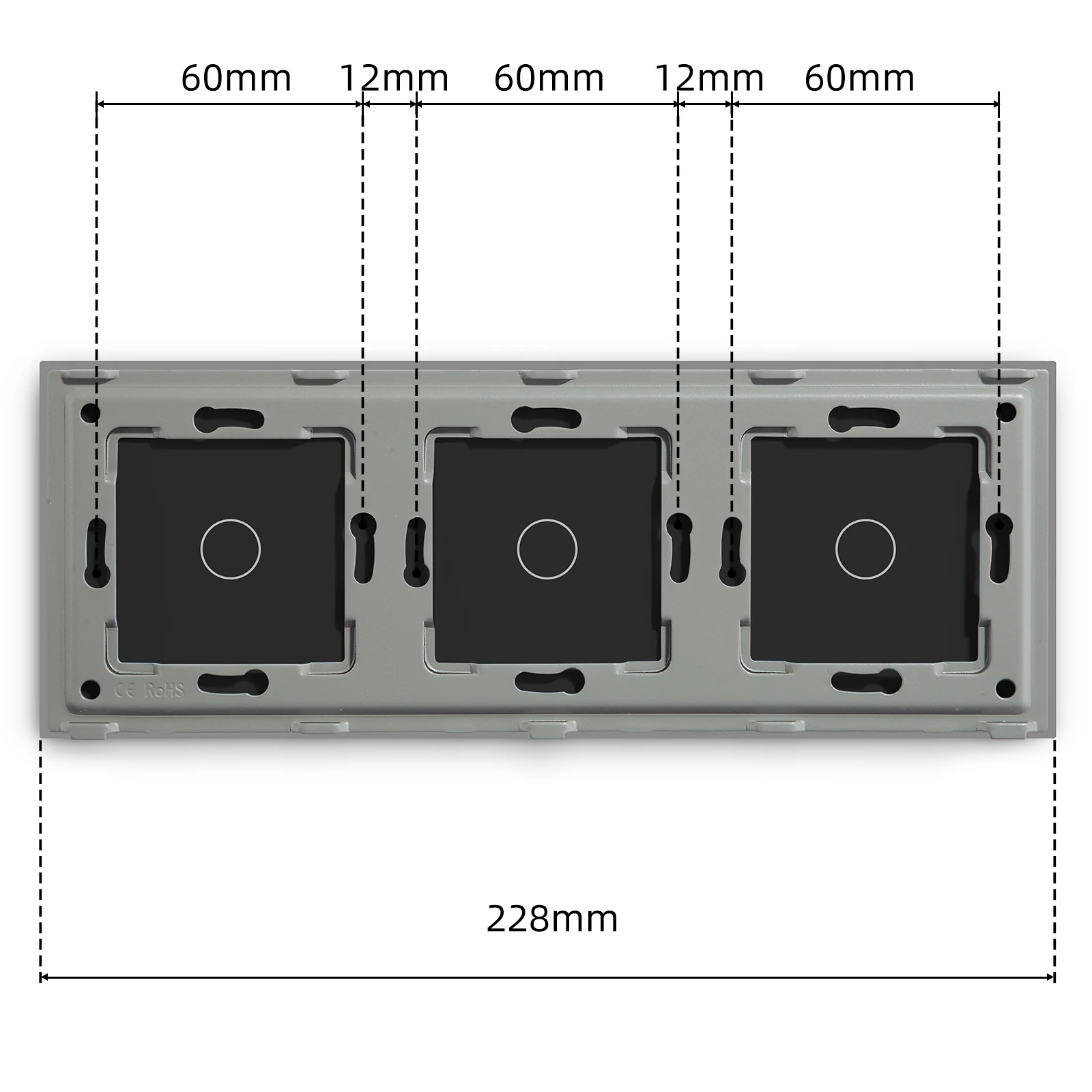 Bseed pérola vidro de cristal reino unido padrão da ue 228mm triplo painel 3/6/9 gang branco preto gloden para interruptor toque parede