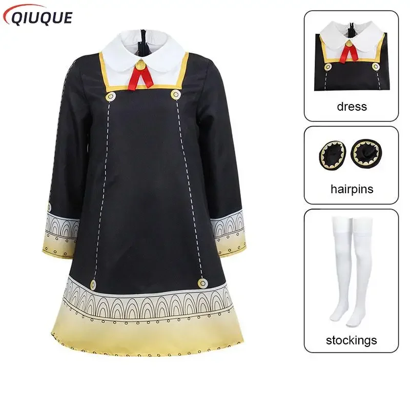 Anime Spy X Family Anya Forger Cosplay disfraz peluca capa uniforme escolar ropa de Halloween OA1557