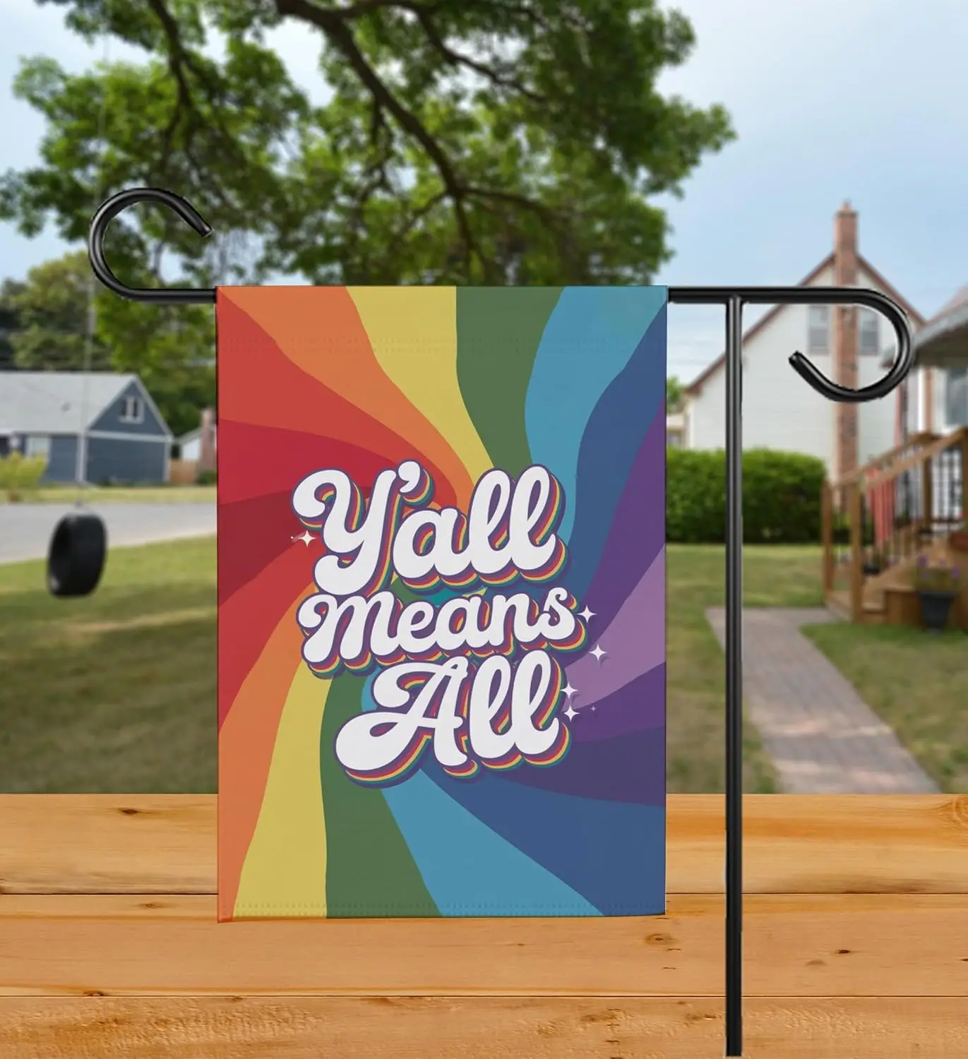 Y'all Means All Garden Flag - Good Ideas Outdoor Decoration And Garden Terraces Gift For Lgbtq+ Community - Rainbow Flag UUL EEZ