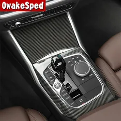 Car Accessories Center Console Gear Shift Panel Frame Gearshift Trim Carbon Fiber Pattern For BMW 3 Series G20 G28 2019-2022 LHD