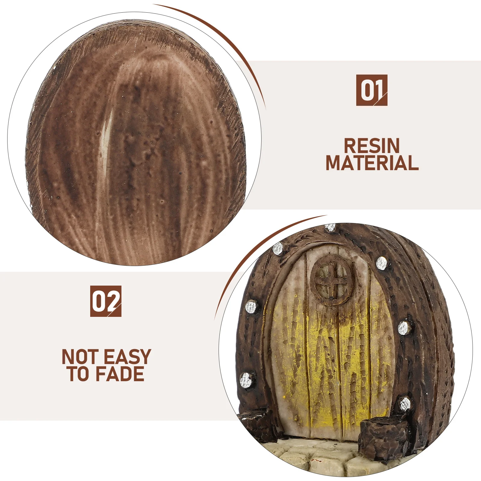 

10Pcs Mini Resin Garden Door Micro Landscape Ornament Durable Elegant Design Perfect for Various Occasions Mini Door Ornament