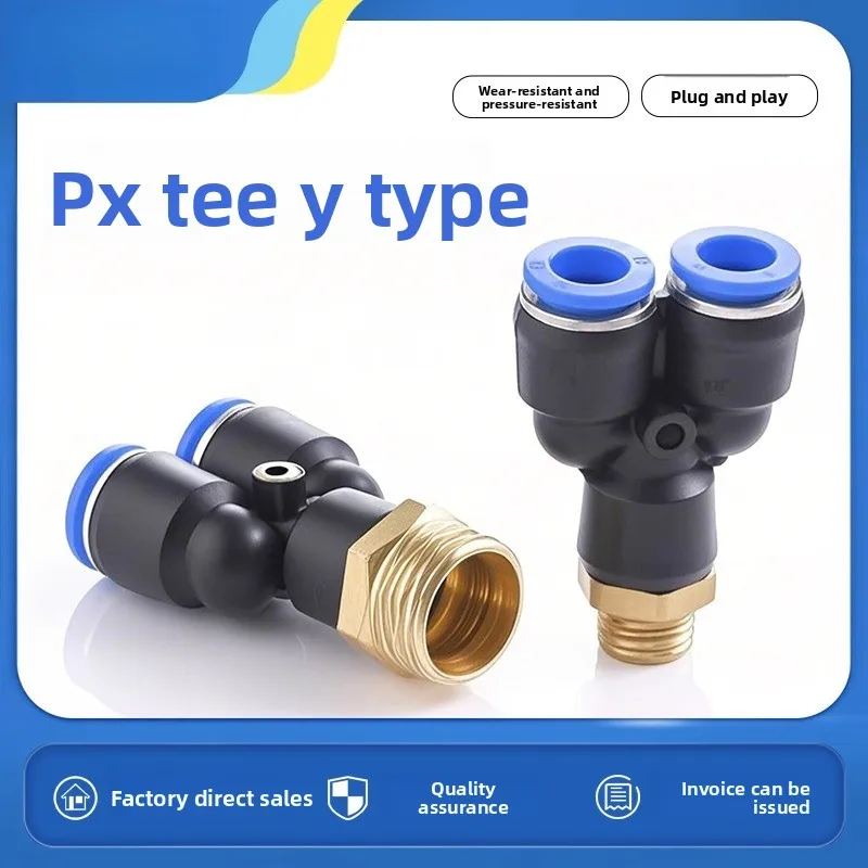 

Pneumatic Quick Connector PX4-M5Y Tee Thread PX6-01 02 03 04 for Air Tools