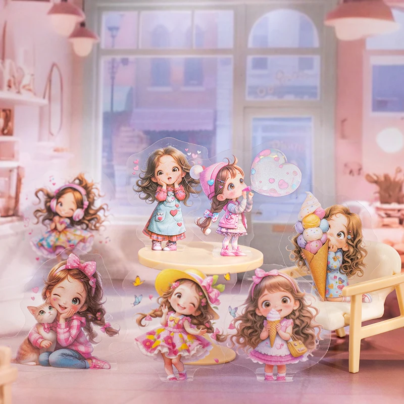 

Journal GO 50pcs Cute Little Girl Sticker Pack Creative Journaling DIY Scrapbooking Card Making Album Material Stickers