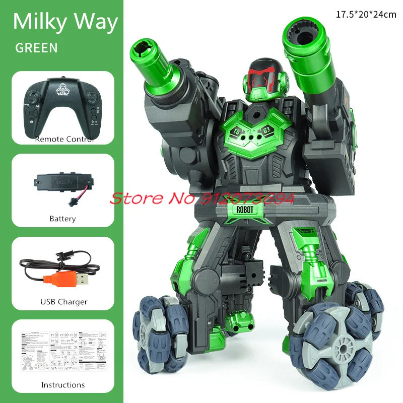 模擬スプレー発射水爆弾リモコンロボットおもちゃ 2.4 グラム照明音楽 360 °   回転マルチプレイヤー対戦RCロボットおもちゃ