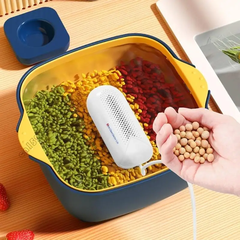 Small Capsule Shape Fruit Vegetable Washing Machine Portable Fruit Food Purifier Household Food Cleaner Machine 4XFB