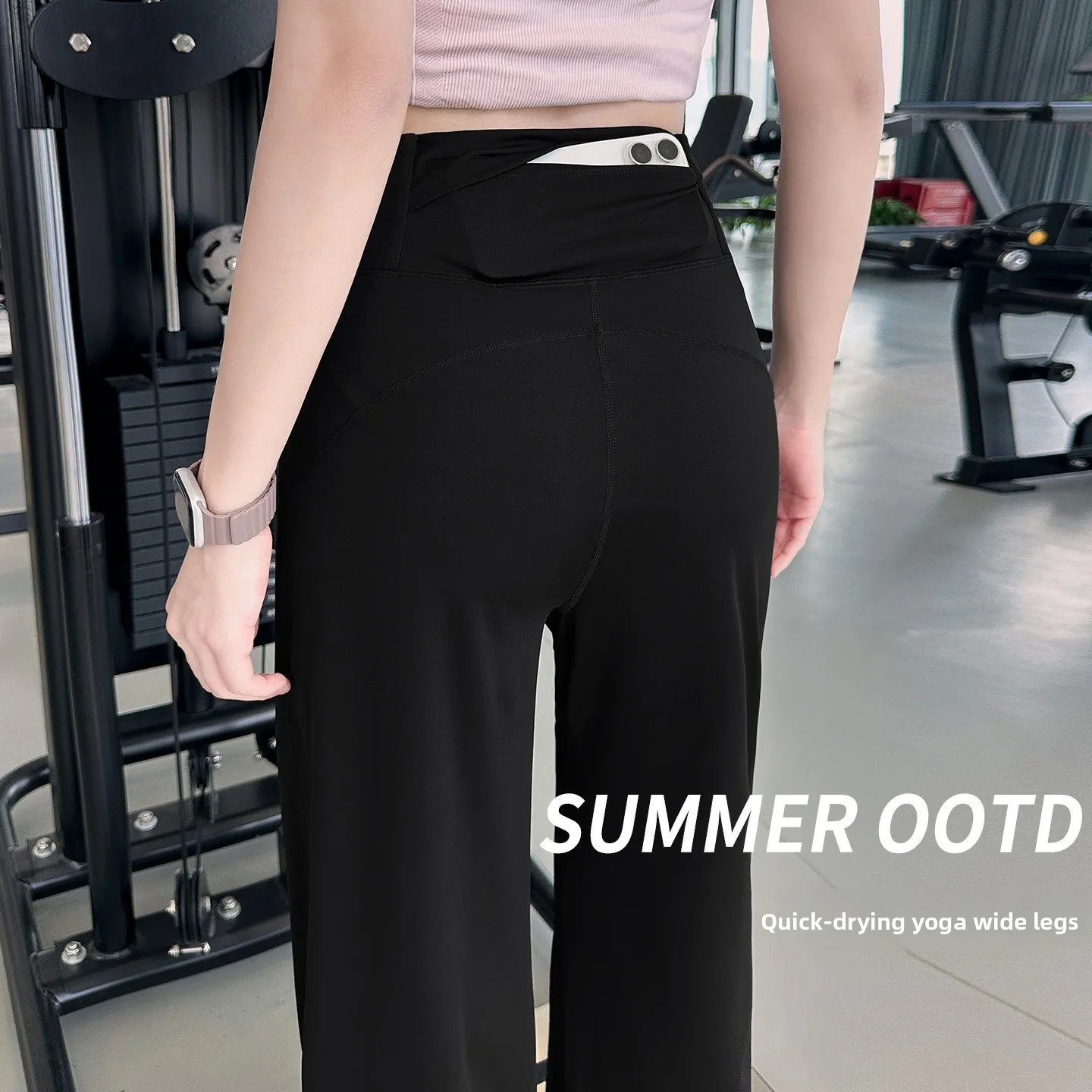 Women High Waist Yoga Pants Butt Lifting Pockets Summer Barefoot Flared Leggings Trousers