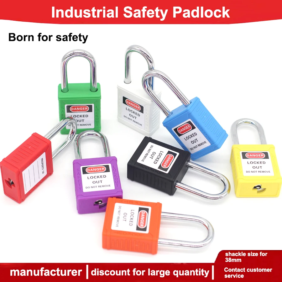 38mm Steel Shackle Loto Safety Padlock Lockout Tagout, 2 Keys per Lockout Padlock Para Aplicaciones Industriales Y Electricas