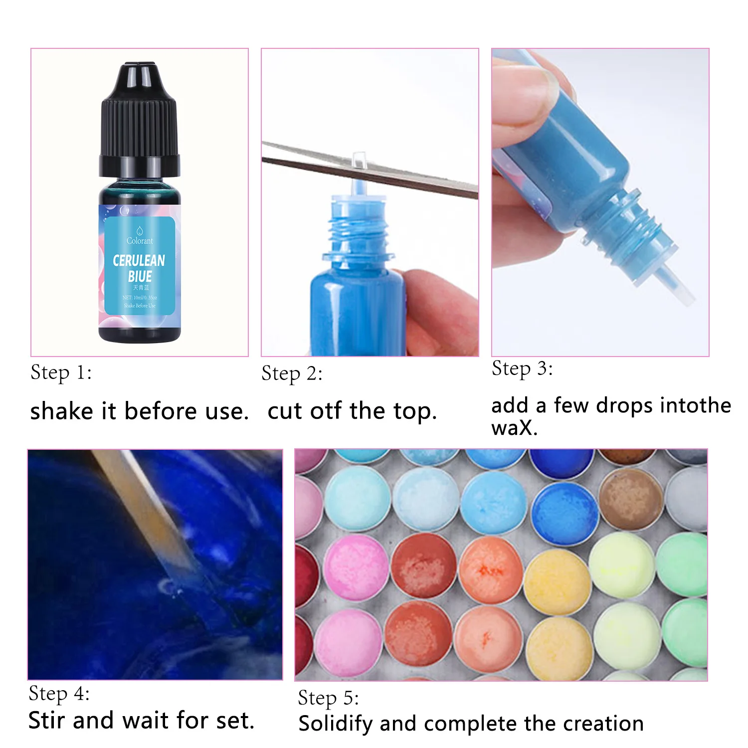 36 Colors High Concentration Candle Dye Set, Silicone Pigment for DIY Candle Making, Craft Coloring Liquid for Soap Resin Wax