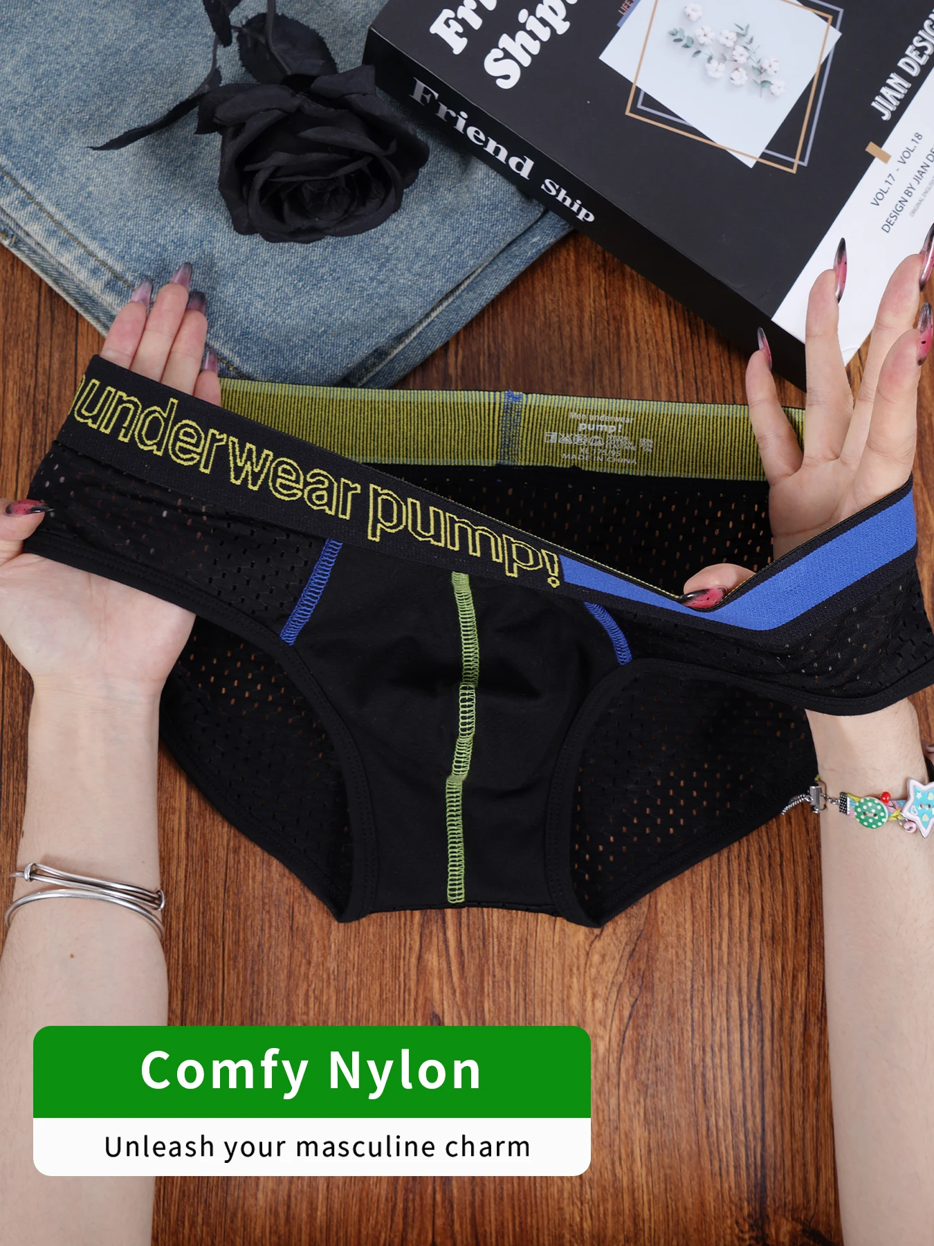 

1 PCS Men's Cotton Nylon Blend Mesh Briefs Independent U Convex Pouch High Elastic Waistband Sport Underwear