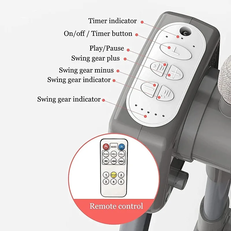 سرير هزاز للطفل أوتوماتيكي بجانب السرير مهد كهربائي قابل للطي بجانب السرير نائم للأطفال الرضع سرير هزاز تلقائي #4