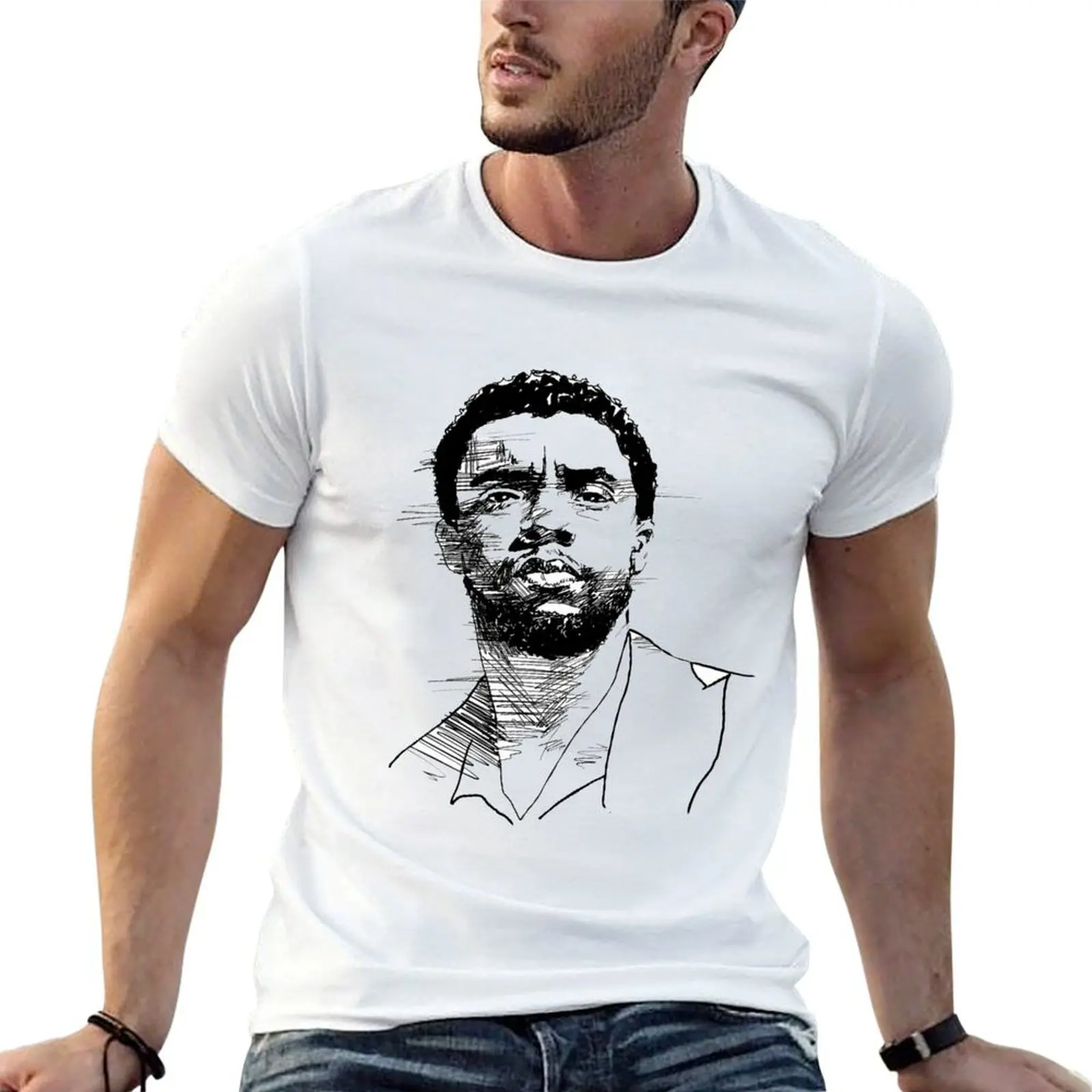 

CHADWICK BOSEMAN T-Shirt anime t shirts for man t shirts for man pack white T-Shirt