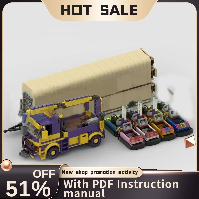 

New 971Pcs City Engineering Series Funfair Tractor Trailer Model Diy Creative Ideas Kid Toy Birthday Gift Technology Blocks Moc