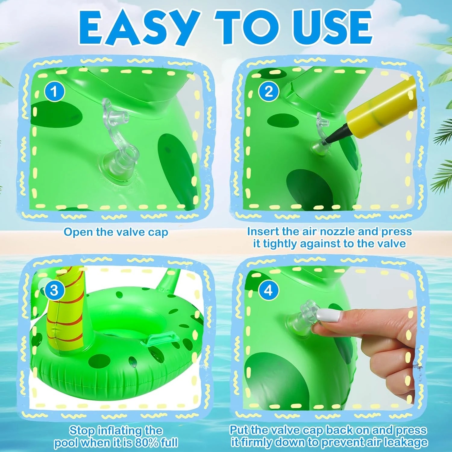 Jouets de piscine gonflables en PVC pour garçons et filles, anneau de natation d'été en forme d'animal, siège flottant gonflable pour fête aquatique en plein air