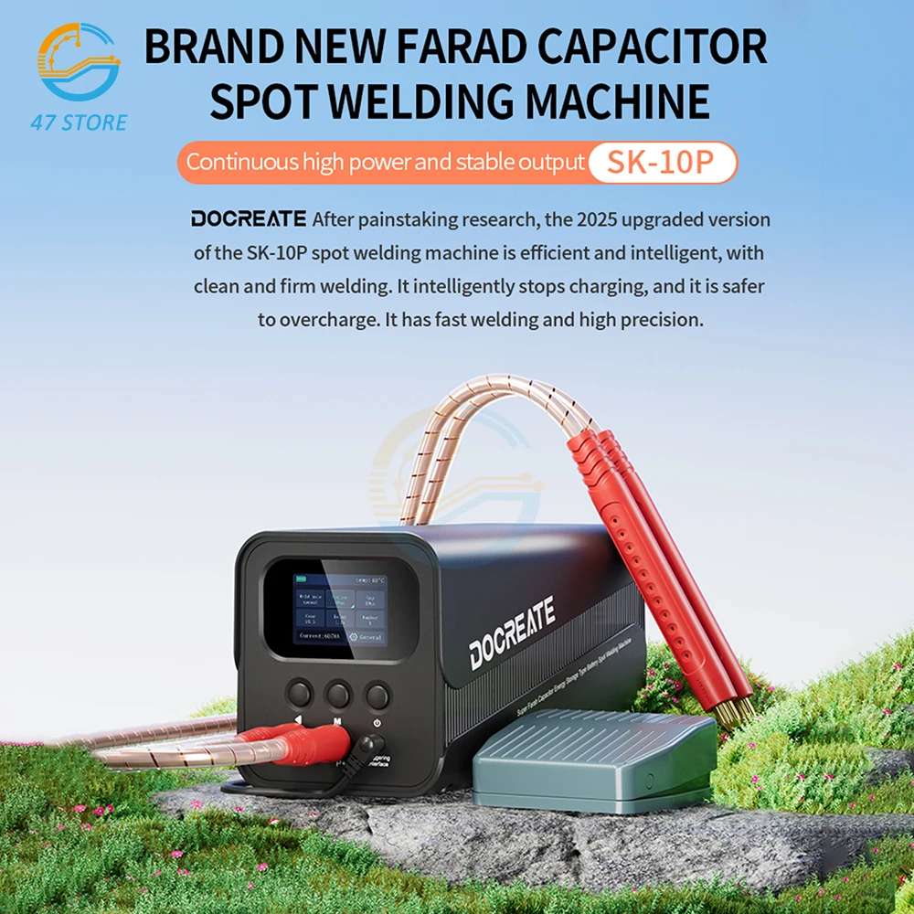 Soldador por puntos de batería 18650, salida 2000A, potencia de 11600W SK-10P con ajuste de 99 niveles para conjunto de batería de tira de níquel