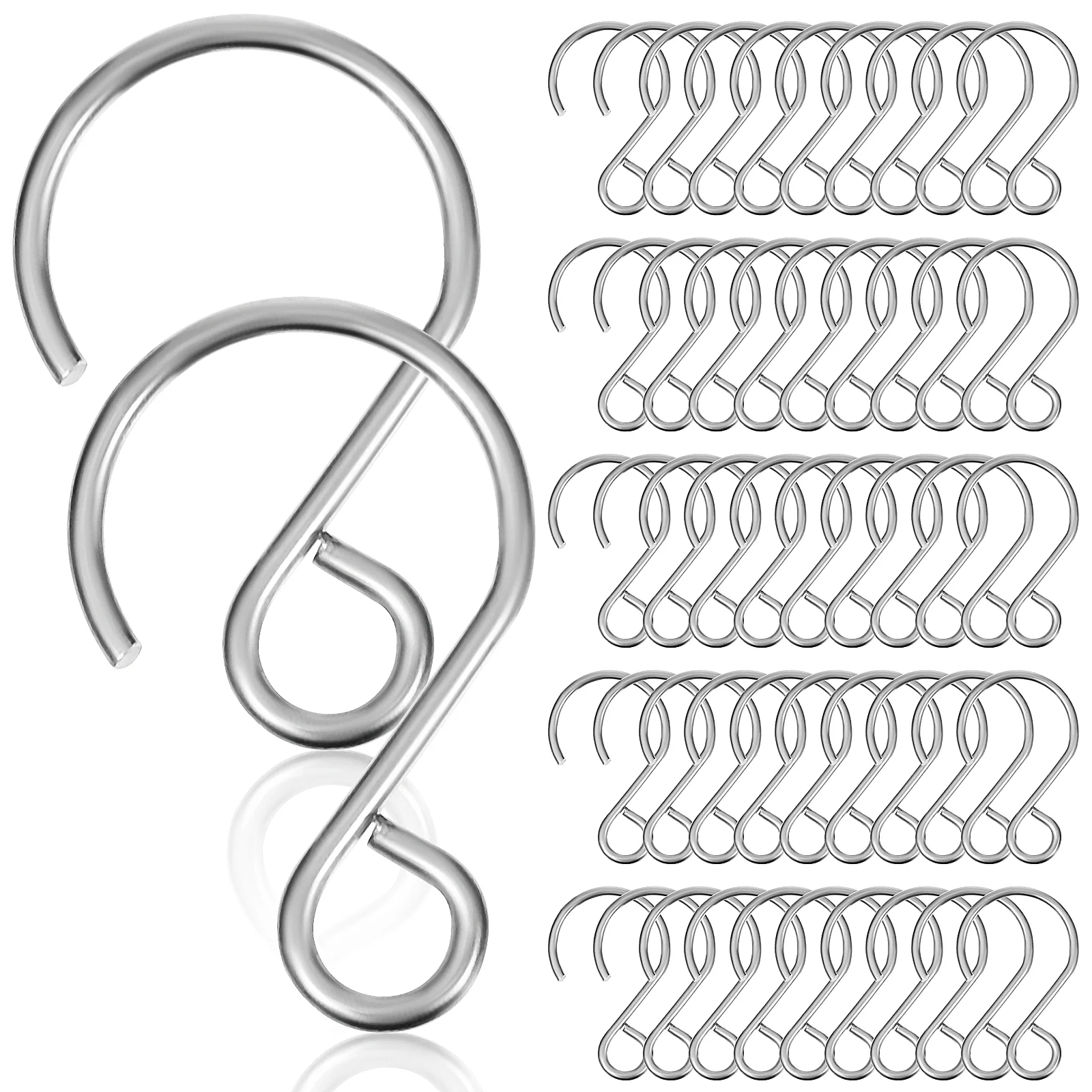 

100pcs Stainless Steel S Heavy Duty Metal Hanging Hooks for Bathroom Bedroom Kitchen No Drill Easy Use Lifespan Space