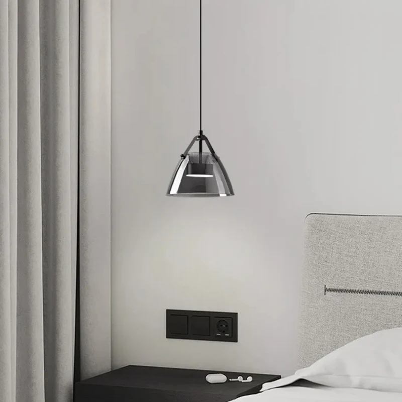 

Modern Light Luxury Creative Minimalist Bedside Chandeliers, Study Bedroom Glass Lighting Fixtures, Indoor Led Decoration