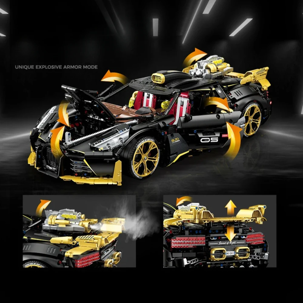 MOC التقنية التحكم عن بعد سيارة رياضية اللبنات نموذج 1:8 مقياس مركبة الطوب الجمعية سطح المكتب لعب للبنين هدية مجموعة #5