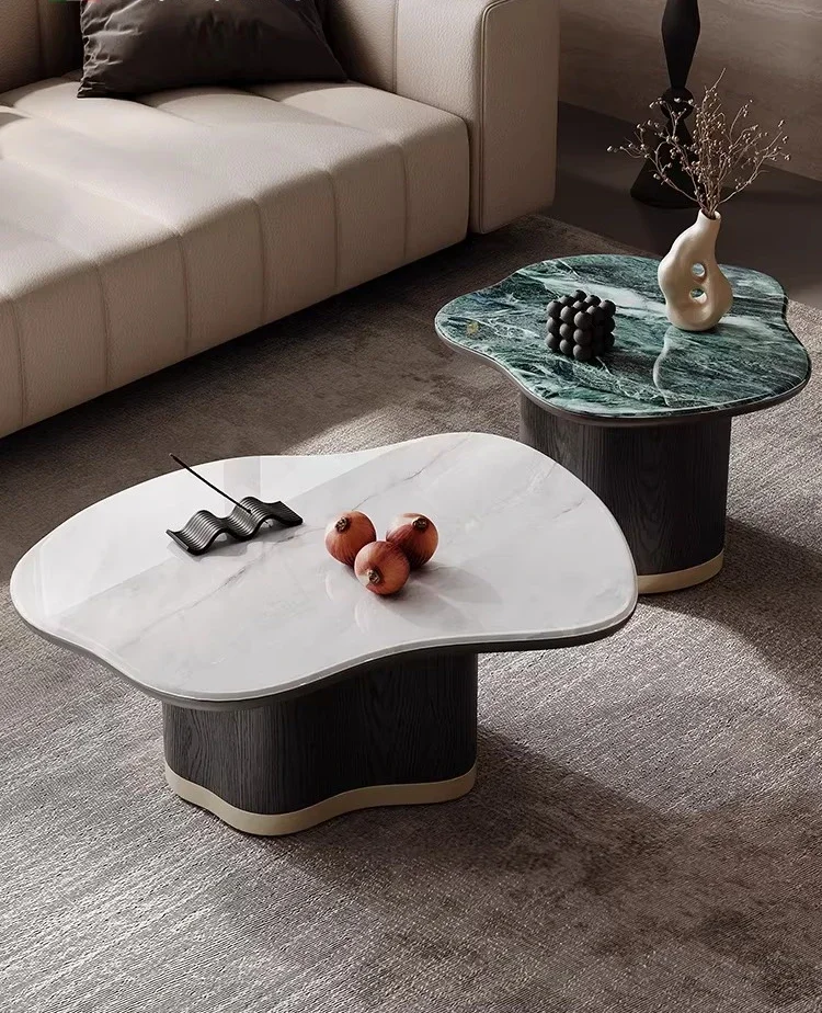 Light luxury microcrystalline stone coffee table, minimalist small apartment, living room family tea table
