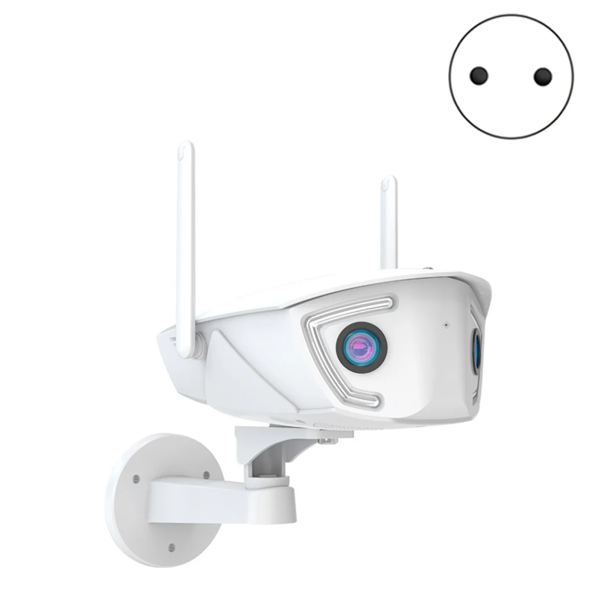 كاميرا مراقبة واي فاي خارجية 4MP 4G POE عدسة مزدوجة 180 °   كاميرا مراقبة للرؤية الليلية بزاوية واسعة للغاية، قابس الاتحاد الأوروبي
