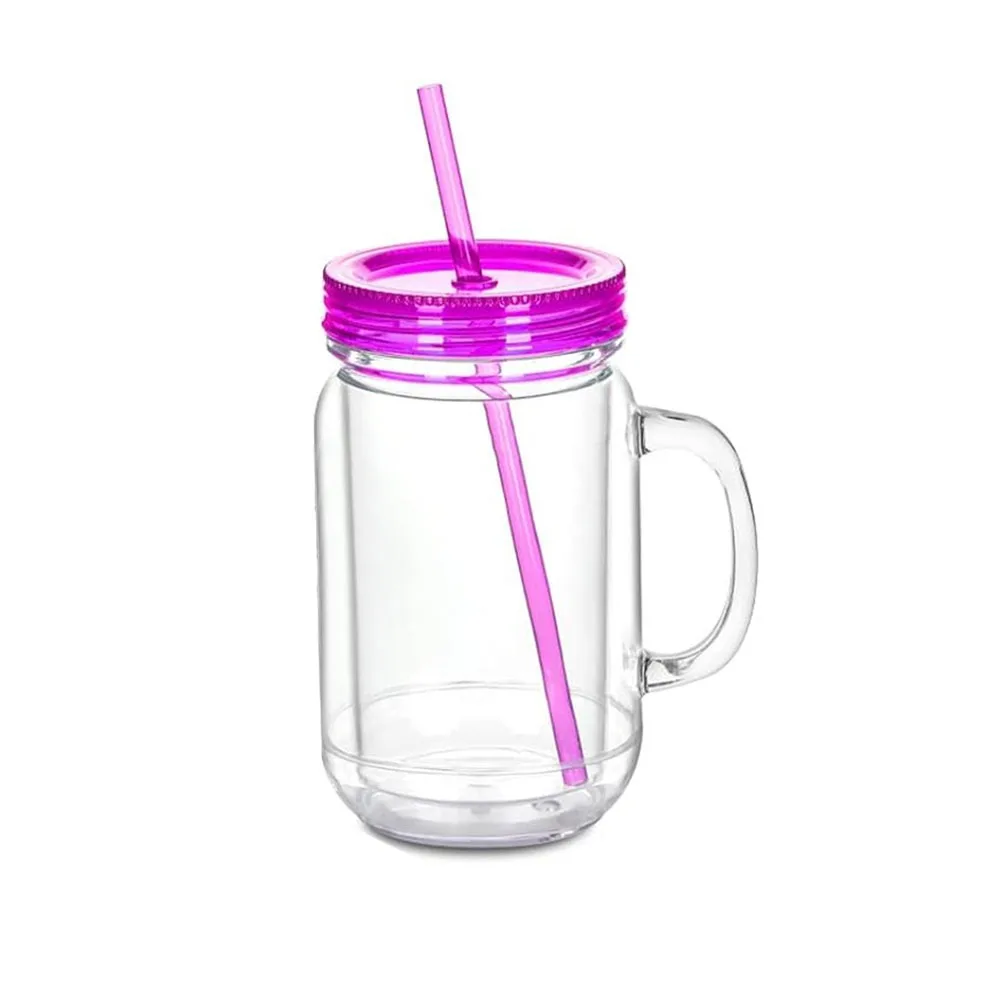 

NEW 20 Oz Capacity Snowglobe Tumbler Double Wall Clear Plastic Mason Jars Pre Drilled Hole Snow Globe Cups Party Favors