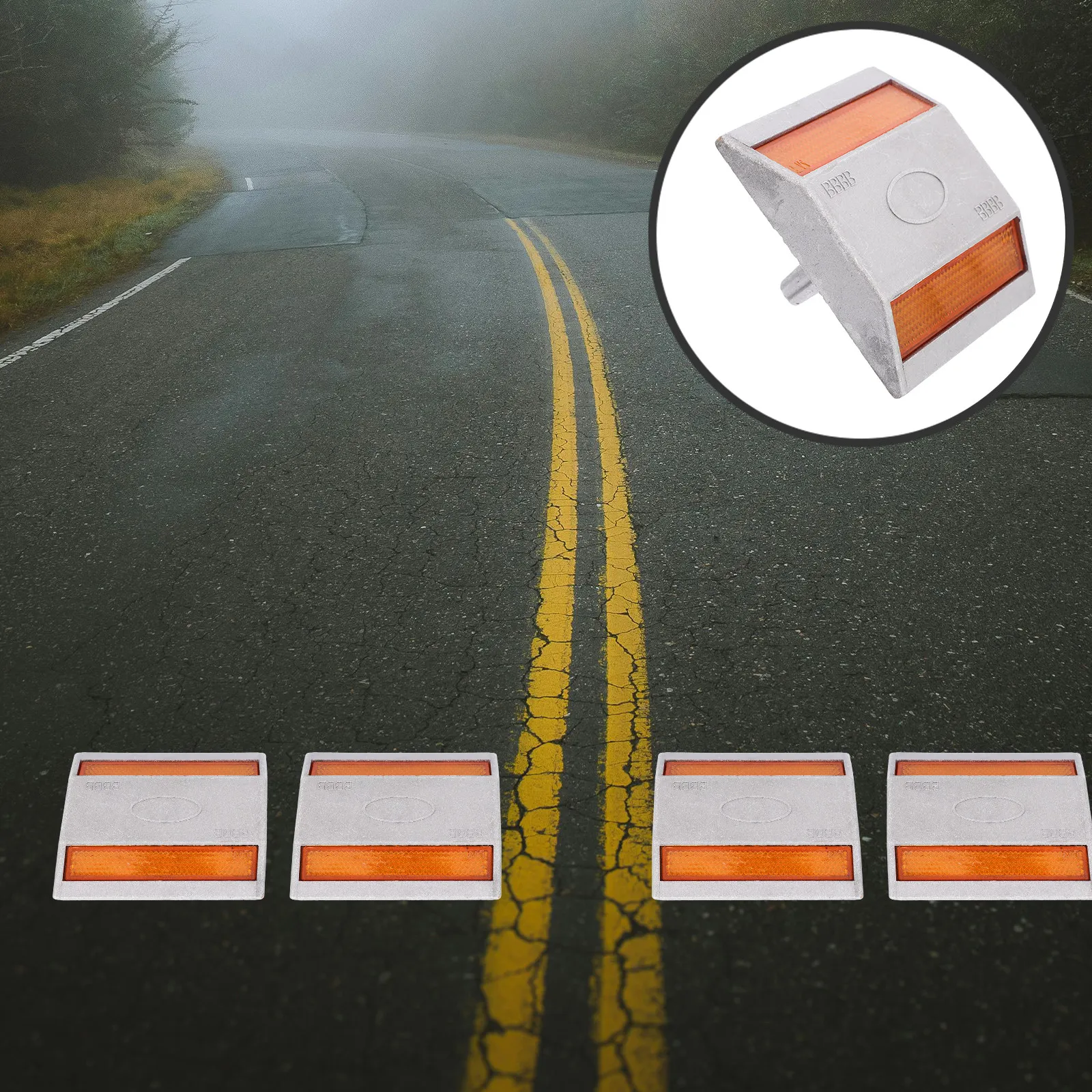 

Reflective Road Studs Aluminum Safety Marker For Driveway Garage Parking Lot Bicycle Car Trailer Accessory