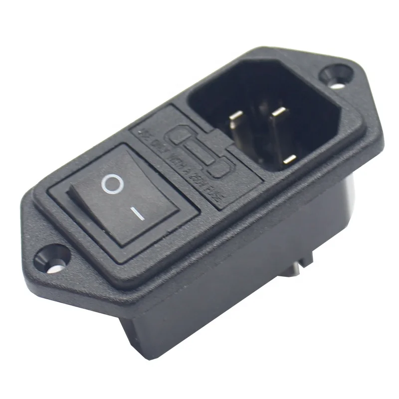 （1 Pack）IEC Electrical Switch Connector Female Plug AC Power Inlet Medical Industrial Socket With Double Fuse For Auto Parts