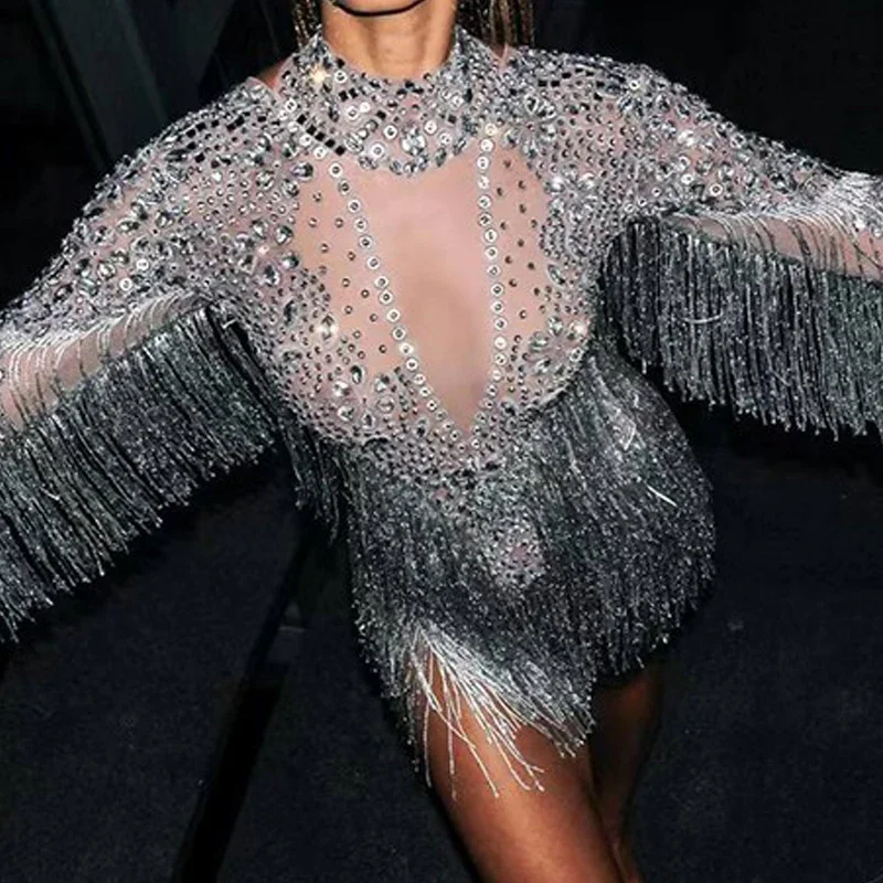 라인 석 바디 슈트 섹시한 고고 댄서 의상 여성 파티 복장 바 Dj Ds 무대 쇼 축하 Clubwear