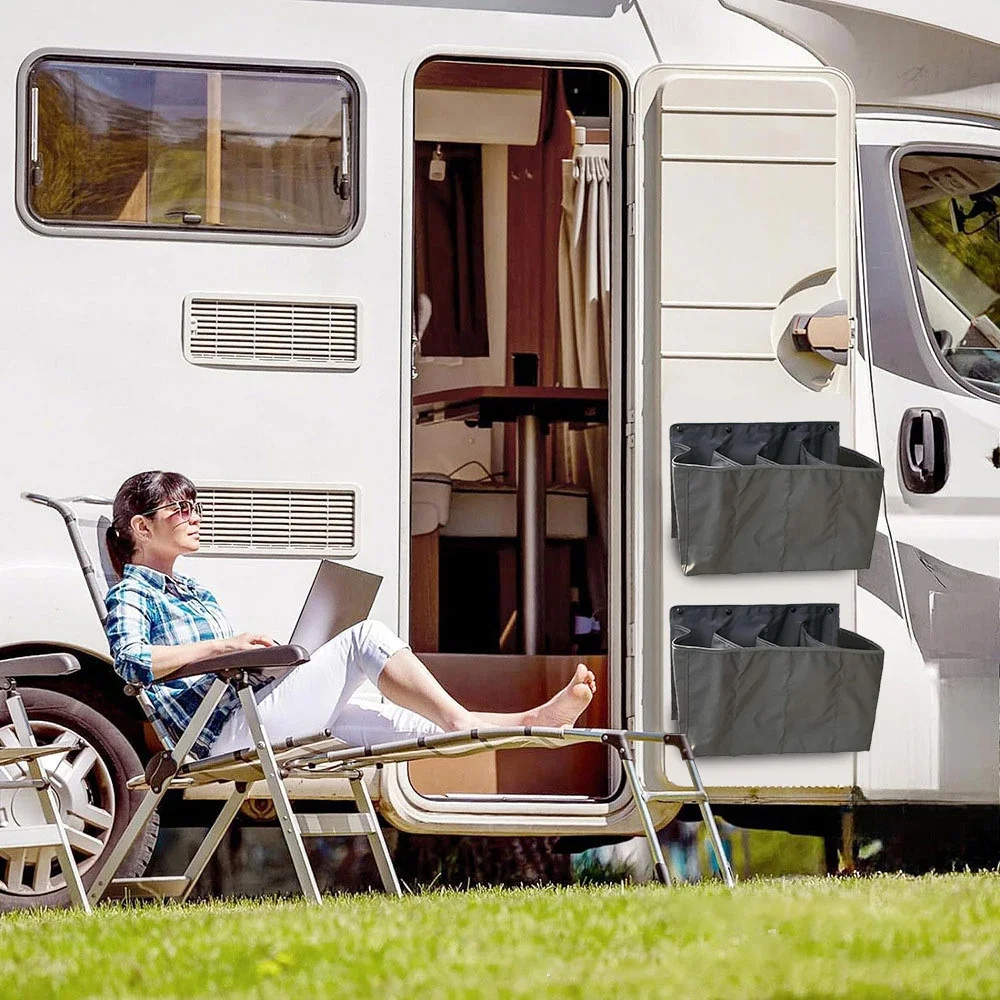 10-Zoll 4-Fach RV Wohnmobil Schuhaufbewahrungstasche Mehrfach-Taschen RV Wandmontage Aufbewahrungslösung für Wohnwagen Reisemobil – Detail 4