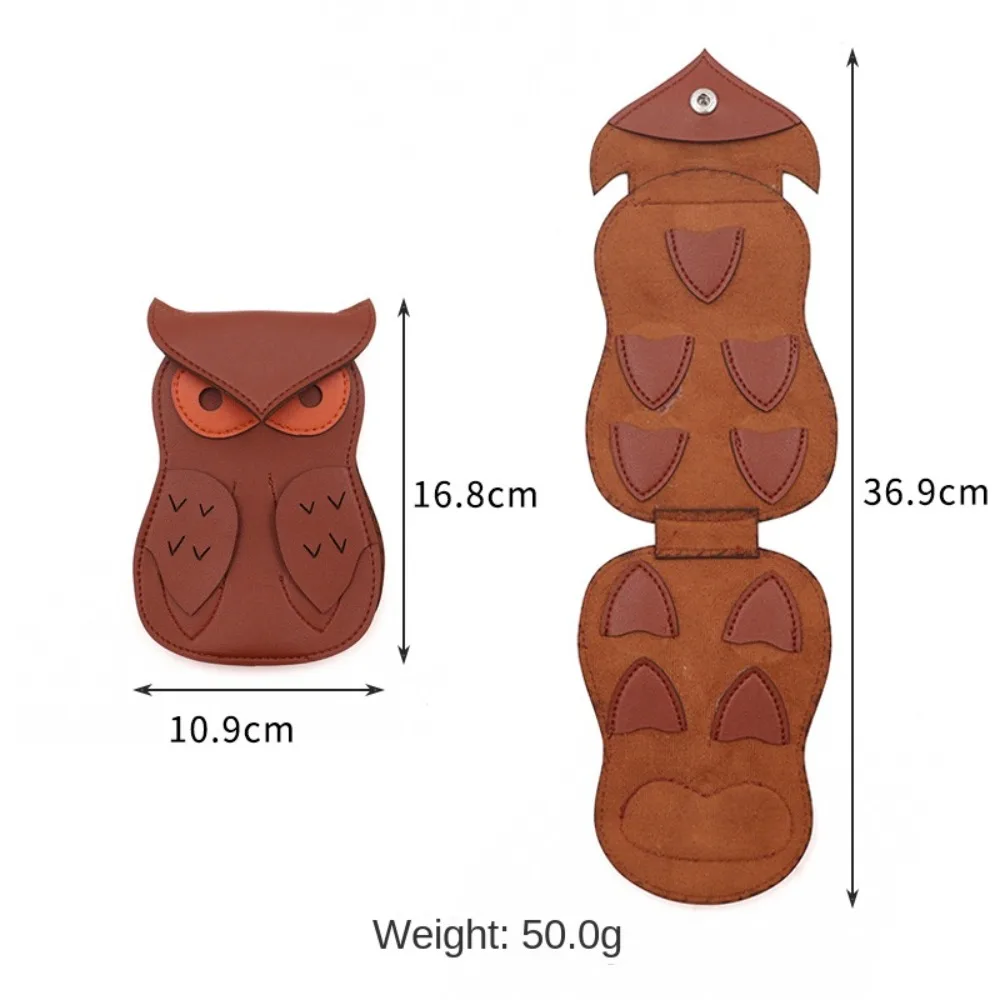 Owl Shaped Guitar Pick Holder Case Stringed Instruments Smooth Durable Guitar Pick Clip PU Faux Leather Guitar Pick Bag Bass