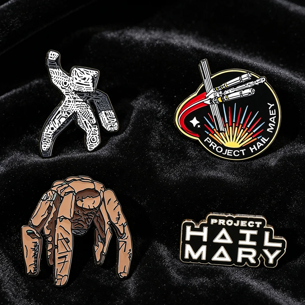 4pc Sci-Fi Enamel Pin Set Project Hail Mary Inspired Collectible Brooch Badges for Backpack Accessories Gifts view 3