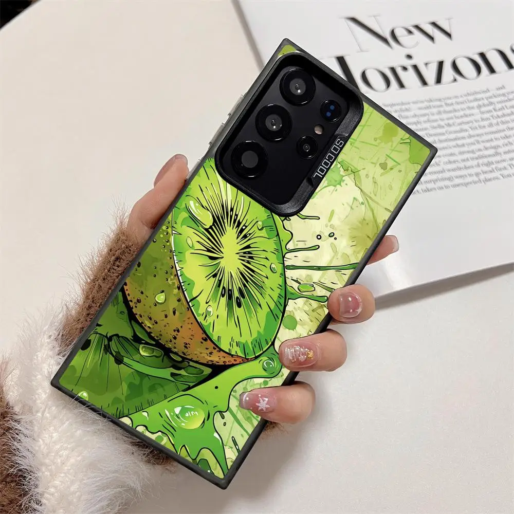 

Kiwi fruit case for Galaxy S25 S24 S23 S22 S21 S20 Ultra/ FE/Plus shock-proof rear cover anti-fingerprint