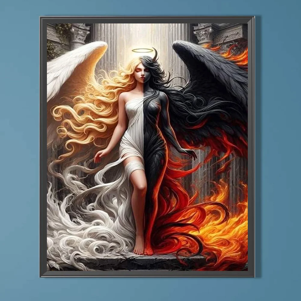 

Angels And Demons DIY Diamond Painting Cross Stitch Kits Full Square Round Diamond Mosaic Embroidery Modern Home Decor