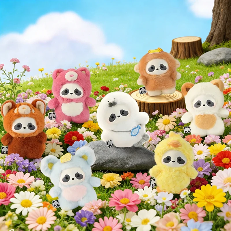 Panda Roll The Zoo In Hands Series Blind Box Cute Panda Vinyl Plush Surprise Bag Kawaii Animals Pendants Bag Decor Blindbox Toys