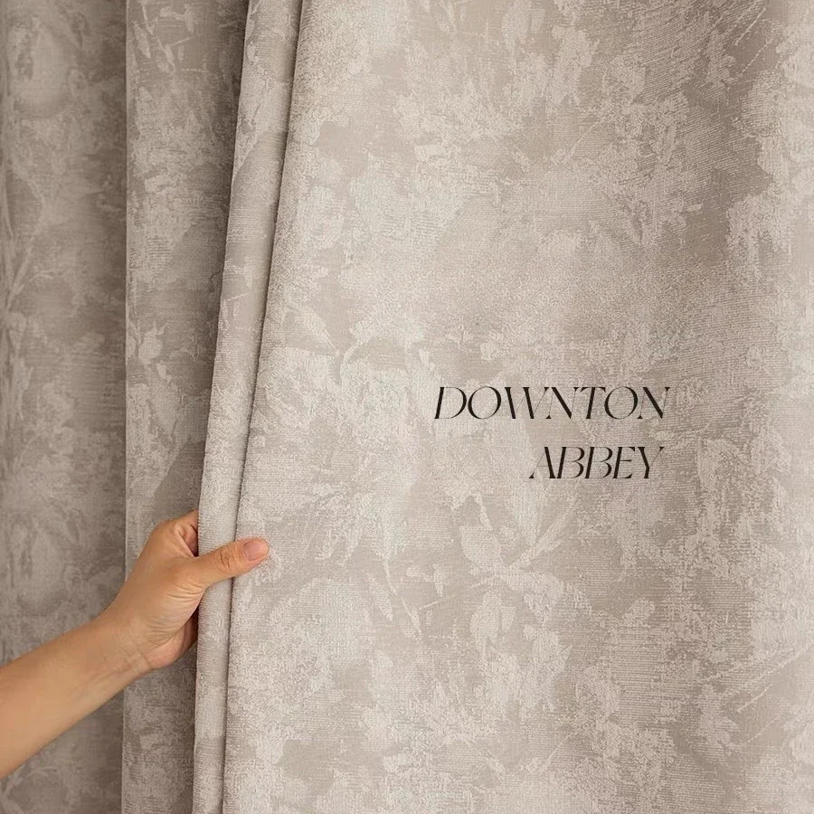 

French vintage chenille high-end yarn-dyed jacquard blackout window Curtains for Living dining room bedroom