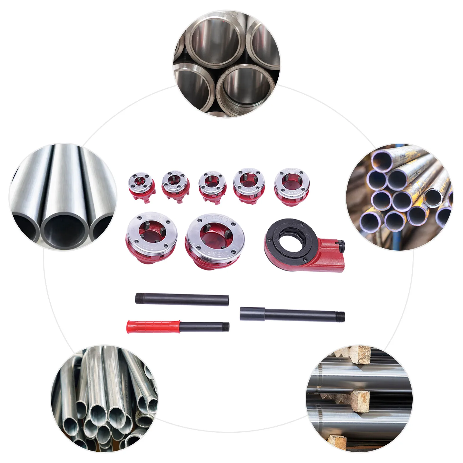 

Ratchet Ratcheting Pipe Threader Kit 3/8" To 2" Dies and Portable Storage