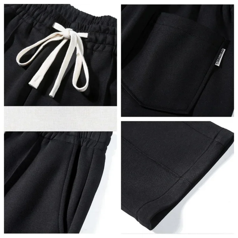 Зимние флисовые теплые спортивные штаны для мальчиков, повседневные студенческие свободные прямые мягкие брюки размера плюс 9XL 10XL, черные эластичные спортивные штаны, длинные брюки