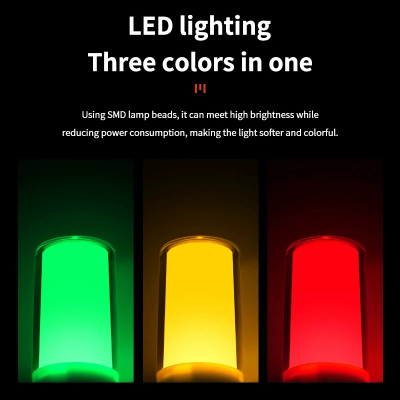 Integrated 3 Color LED Alarm Signal CNC Machine Tool Equipment Indicator Single Layer Warning Light DC 12 24V AC 220V