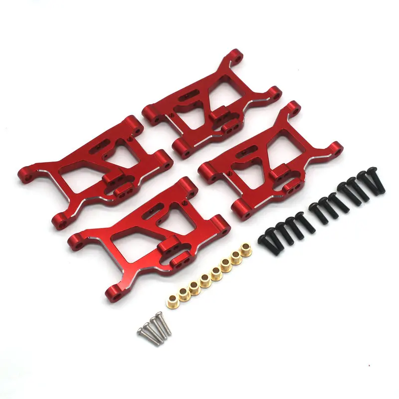 Accessori in metallo JIUSI MT14R PT14R WB12 per auto telecomandate: Collezione di parti rosse per braccio oscillante e coppa dello sterzo