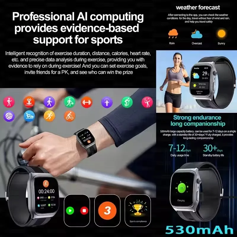 2025 مضخة هواء كيس الهواء ضغط الدم الصحة ساعة ذكية الرجال ECG حمض اليوريك الدهون بلوتوث دعوة NFC Smartwatches النساء لشاومي