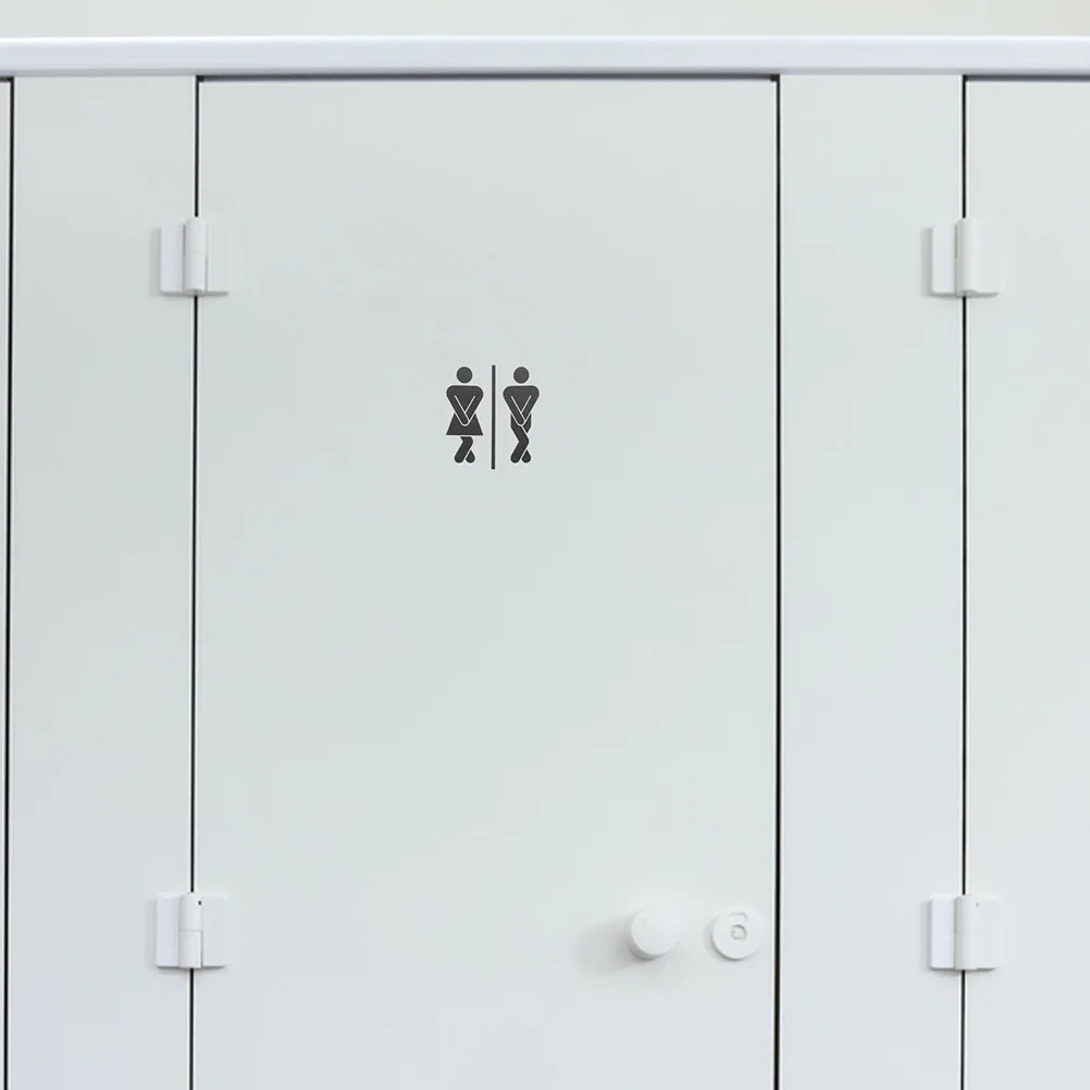 

PVC Restroom Door Sticker Durable Easy Install Bathroom Sign for Men and Women Toilet Decor Restroom Sign Stickers
